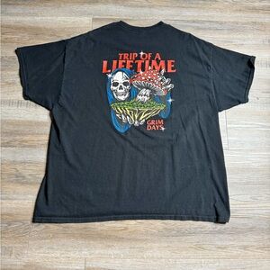 Grim Days Trip Of A Lifetime Mushroom Drugs T Shirt Adult XXL Black Mens